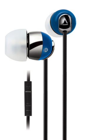 Creative HS660I2 iOS Smartphone Headset - Tilt Pipe Acoustic Chamber, Noise Isolation, 3 Sets Of Earbus (S/M/L), In-Line Audio/Phonecall Controller, 3.5mm Connector - Blue