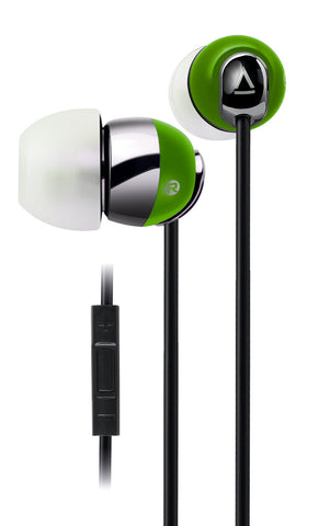 Creative HS660I2 iOS Smartphone Headset - Tilt Pipe Acoustic Chamber, Noise Isolation, 3 Sets Of Earbus (S/M/L), In-Line Audio/Phonecall Controller, 3.5mm Connector - Green
