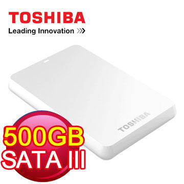 Toshiba Canvio 500GB 2.5" External Hard Disk Drive, USB3.0 (White)