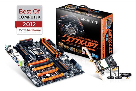 Gigabyte Z77X-UP7: Z77 Express Chipset: Socket LGA1155, Supports: Intel Core I7, Core I5, Core I3, Pentium and Celeron Processors, 4x DDR3-1333+ Slots (Dual Channel - 32GB Max), 4x SATA2, 6x SATA3 (RAID 0, 1, 5, 10), 4x USB 2.0 (4x Cable), 10x USB 3.0 (6x