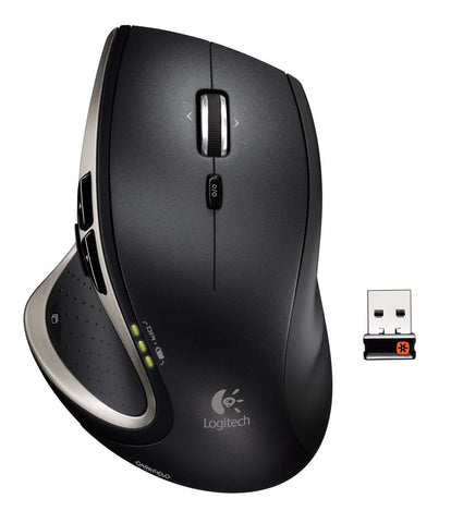 Logitech Performance Mouse MX - Darkfield Laser Tracking, Tracks On Almost All Surfaces, Hyperscroll Wheel, Ergonomic Design, Unifying Wireless Receiver, USB