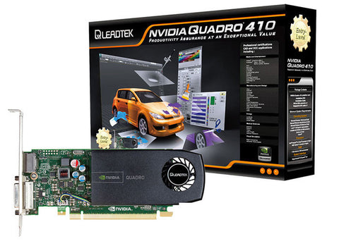 Leadtek nVidia Quadro 410, PCIe x16 Workstation GPU, 512MB 64-Bit DDR3, nVidia nView Desktop Management
192 CUDA Cores, OpenGL 4.2, DirectX 11, Shader Model 5, FSAA 16x, Mosaic Technology, 3D Vision Pro Support