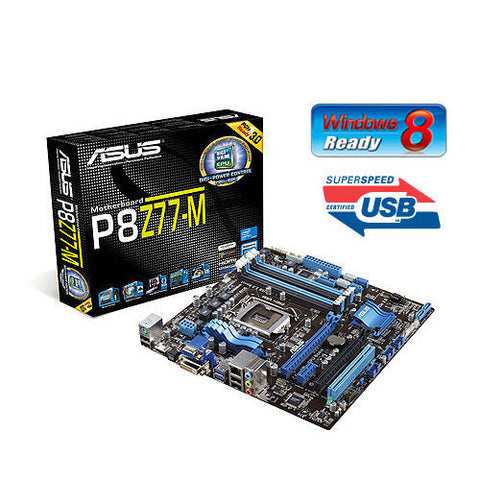 Asus  P8Z77-M: all-in-one LGA1155, Intel Z77 chipset, 4x dual channel DDR3-2400(O.C)/1600 with XMP support upto 32Gb, 6x SATA with raid 0/1//0+1/5/10 (2x SATA6G + 4x SATA3G), on-board dual-display VGA with tripple -output (HDMI + DVi + D-sub) + Realtek AL