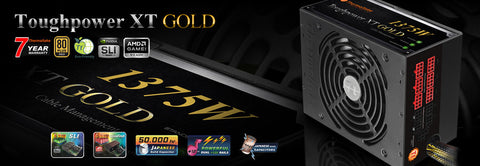 Thermaltake Toughpower XT 1375W - SATA x16, PCI-E 6+2 Pin x8, 80+ Gold Certified, 140mm LED FAN, Active PFC, 4-way Crossfire and SLI Ready, Modular design, S.T.P. Indicator