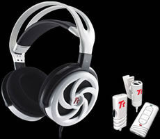 Thermaltake eSports Shock Spin HD Series Headset - 3.5mm, Virtual Surround, Dynamic 50mm Speaker, Oversized with Bass Enhancement, Mic - Red