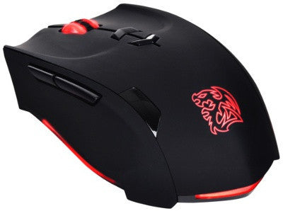 Thermaltake eSports Theron Gaming Mouse - Customized Laser Mouse, 128Kb Memory, 8x Macro Keys, 5 Profiles, 5600 DPI, 7 Back Light Colours, Weight-In Design