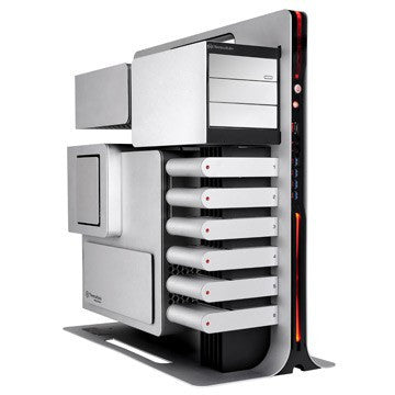 Thermaltake Level 10 Limited Edition Silver - ATX, Design Collaboration with BMW Group Designworks USA, Asymmetrical Balance, Open Compartment Architecture (O.C.A.)
Full Hot Swap Bays, Drive Bays: 5.25" x3, 3.5"/2.5" x6, Fans: 1x 140mm Red LED Rear, 1x 12