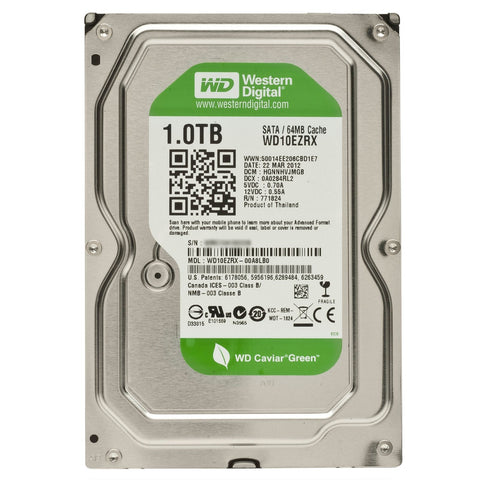 WD DT Green Series - 1.0TB Serial ATA III - Serial ATA 6Gbps With 64MB Cache, Intellipower - NCQ - 2 Year Warranty