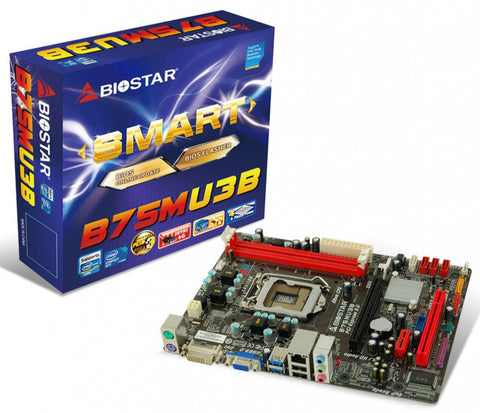 Biostar Intel B75,  DDR3-1600MHz 16GB, Sound, Lan, Sata, Usb, Pci-E 16x 3.0, Socket-1155