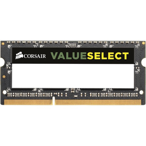 Corsair ValueSelect Memory - 8GB DDR3-1333 SO-DIMM, 204-Pin, PC3-10600 Rating, CL9-9-9-24 Timing, 1.5V, Notebook Memory