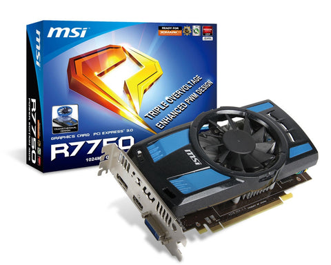Sapphire AMD Radeon HD 7750 PCI-Express x16 2.1, GDDR5 1GB, 128-Bit, GPU:850MHz / Mem:4800MHz, DVI x1, HDMI x1, DisplayPort x1, DirectX 11
DVI to VGA connector included, AMD Avivo HD, AMD PowerTune, HD3D, AMD Stream, Eyefinity 2.0. Support