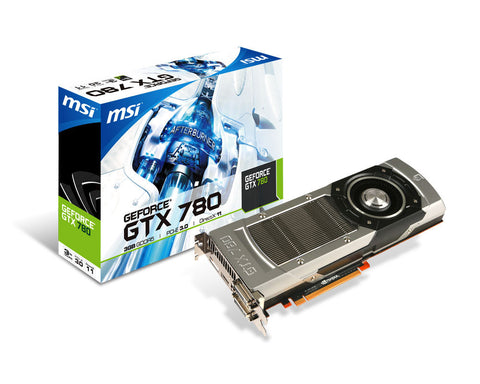 MSI nVidia GeForce GTX780 PCI-Express x16 3.0, GDDR5 3GB, 384-Bit, GPU:863MHz (902MHz Boost) / Mem:6008MHz, DVI x2, HDMI x1, 1x DP, DirectX 11.1
Dual Slot ATX, MSI Afterburner, All Solid Capacitors, Blu-Ray Support, NVIDIA CUDA, NVIDIA PureVideo HD, PhysX