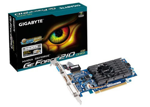 Gigabyte nVidia GV-N210D3-1GI GeForce 210 1GB 64-bit DDR3 PCI Express 2.0 x16 HDCP Ready Low Profile Ready Video Card