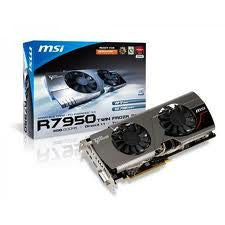 MSI AMD Radeon HD 7950 Boost Edition PCI-Express x16 3.0, GDDR5 3GB, 384-Bit, GPU:880MHz / Mem:5000MHz, DVI x1, HDMI x1, Mini DisplayPort x2, DirectX 11.1
Dual Slot ATX, MSI Afterburner, All Solid Capacitors, Blu-Ray Support, AMD Stream, AMD HD3D, AMD Eye
