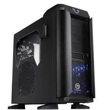 Thermaltake Armor Revo Black Gaming Chassis - ATX, Aluminium Front bezel, USB 3.0 Superspeed Ports, Top Mounted HDD Dock, Thermal & Cable Management
Tooless Design, Drive Bays: 5.25" x4, 3.5" x6, Fans: 1x 200mm Blue LED Front, 1x 140mm Rear, 1x 200mm Top,