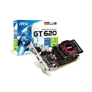 MSI nVidia GeForce GT620 PCI-Express x16 2.0, GDDR3 2GB, 64-Bit, GPU:700MHz / Mem:1333MHz, DVI x1, D-SUB x1, HDMI x1, DirectX 11
Low Profile Design, MSI Afterburner, All Solid Capacitors, Blu-Ray Support, NVIDIA CUDA, NVIDIA PureVideo HD, PhysX by NVIDIA