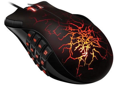Razer Naga "Molten" Edition MMO Mouse - 17 Programmable Buttons, 3.5G 5600dpi Infrared Sensor, MMO Interface Addons, 1000Hz Polling Rate, Lava Pattern Design