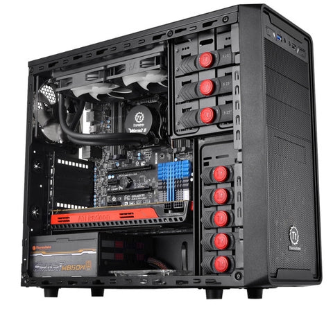 Thermaltake Versa-II Gaming Chassis - ATX Middle Tower Chassis, 1x Front Panel USB 3.0 Superspeed Ports, Bottom Placed PSU Design
Drive Bays: 5.25" x3, 3.5" x6, Fans: 1x 120mm Rear, 7x Expansion Slots, Tool-less design, Side window